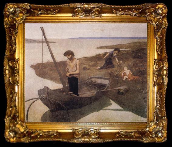framed  Pierre Puvis de Chavannes The Poor Fisherman, ta009-2